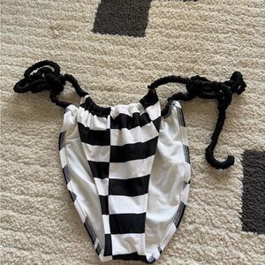 Aerie Black and White Checkered Bikini Bottom